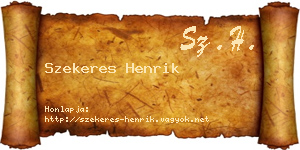 Szekeres Henrik névjegykártya